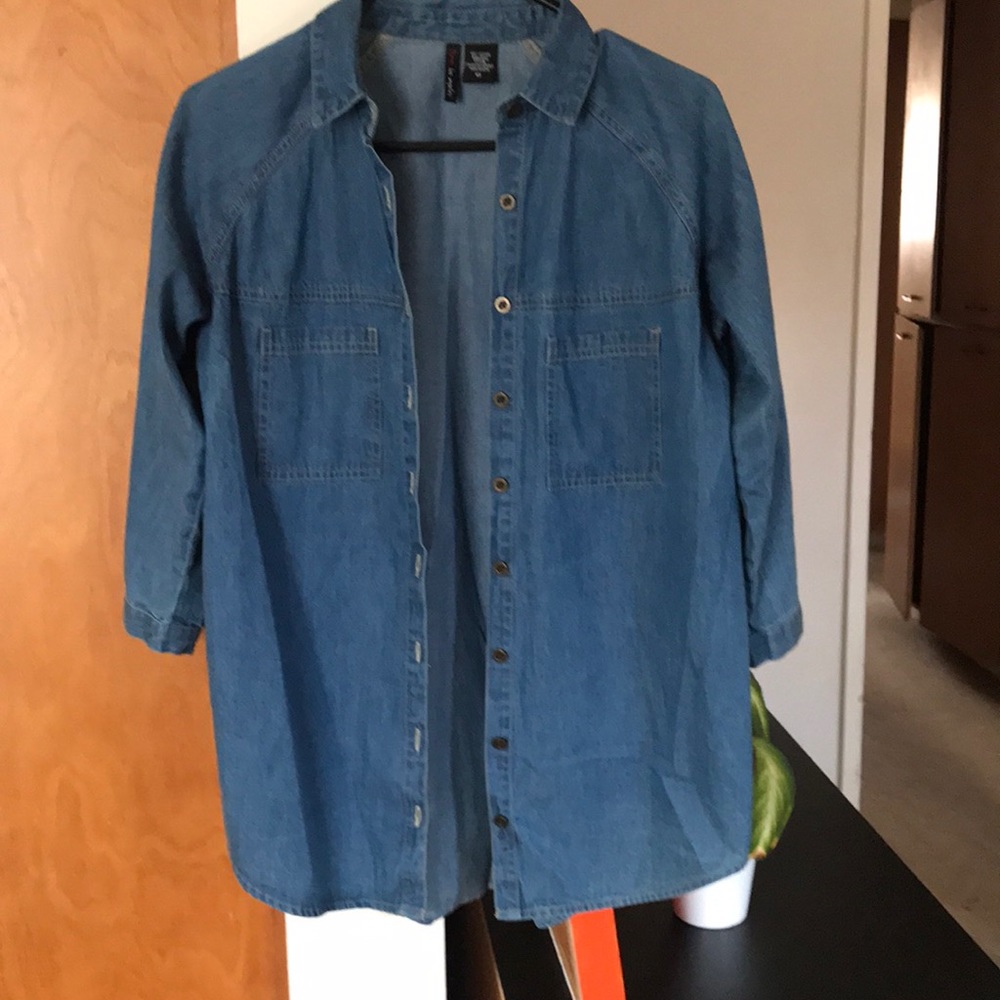 Button up denim style top